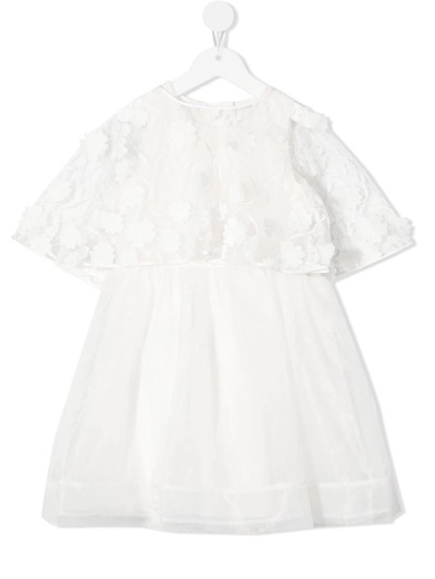 Shop Charabia Lace And Tulle Overlay Dress In White