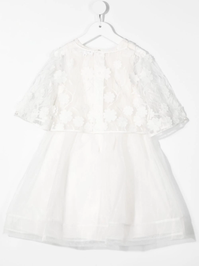 Shop Charabia Lace And Tulle Overlay Dress In White