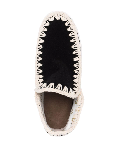 Mou Eskimo Sneaker Low Heels Ankle Boots In Black Suede In Black