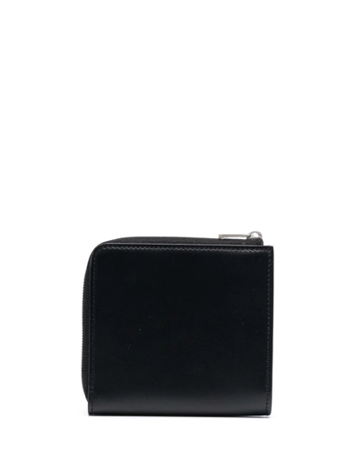 Shop Jil Sander Zip-up Leather Wallet In Black