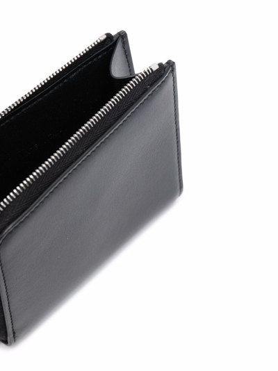 Shop Jil Sander Zip-up Leather Wallet In Black