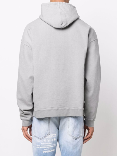 Shop Dsquared2 Logo-print Pullover Hoodie In Grey