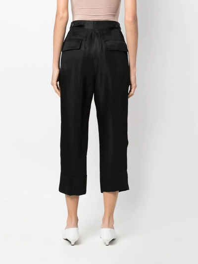 Shop Sapio No 9 Cropped Trousers In Black