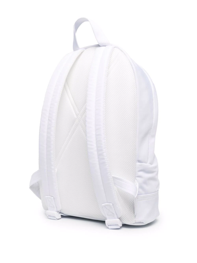 Diesel Logo-patch Zipped Backpack In White