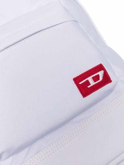 Diesel Logo-patch Zipped Backpack In White