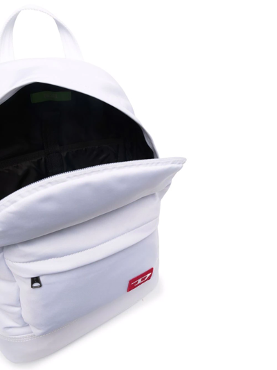 Diesel Logo-patch Zipped Backpack In White