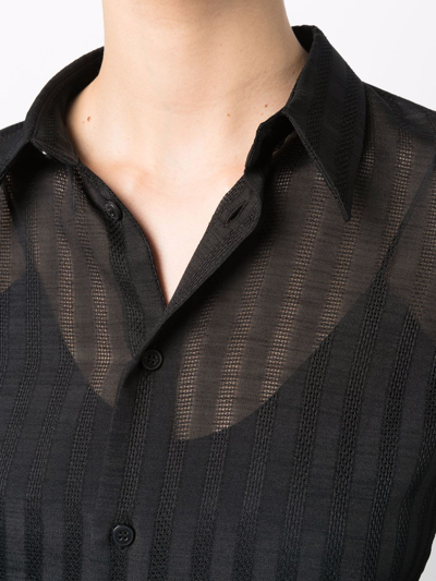 Shop Sapio Sheer-stripe Shirt In Black