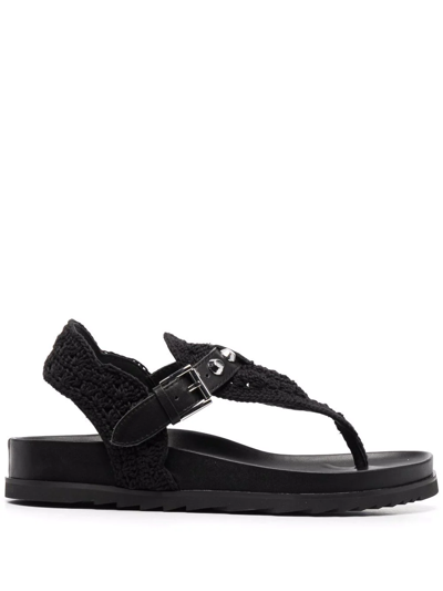 Shop Ash Union Crochet-strap Sandals In Black