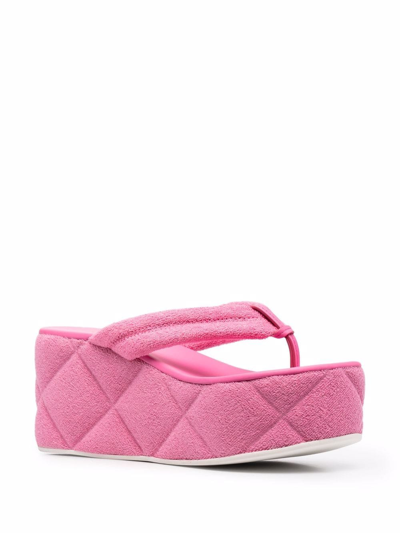 Le Silla Open-toe Wedge Sandals In Pink