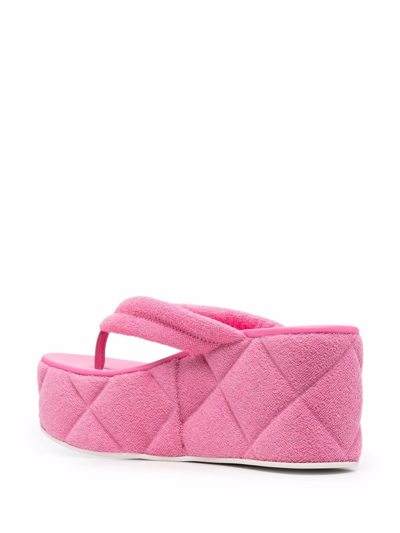 Le Silla Open-toe Wedge Sandals In Pink