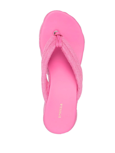 Le Silla Open-toe Wedge Sandals In Pink