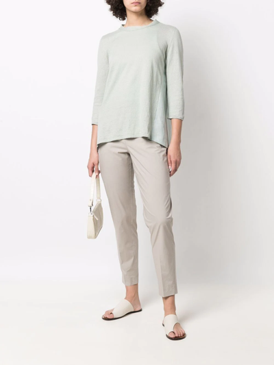 Shop Le Tricot Perugia Round Neck Long-sleeved T-shirt In Green