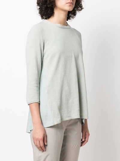 Shop Le Tricot Perugia Round Neck Long-sleeved T-shirt In Green