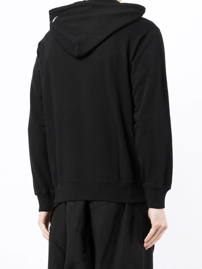 Shop Yohji Yamamoto Raven-print Hooded Sweatshirt In Black