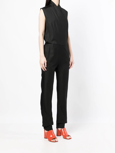 Pre-owned Maison Margiela Wrap-style Sleeveless Jumpsuit In Black