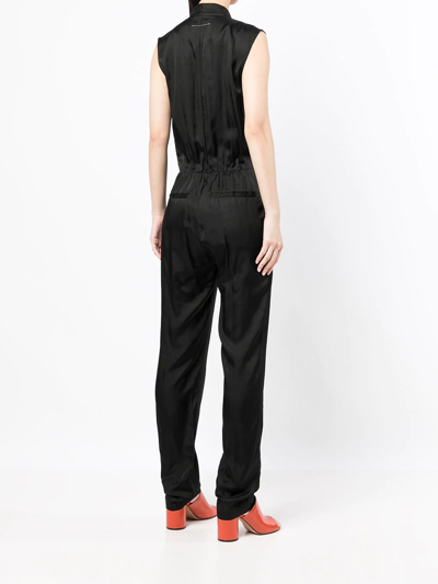 Pre-owned Maison Margiela Wrap-style Sleeveless Jumpsuit In Black