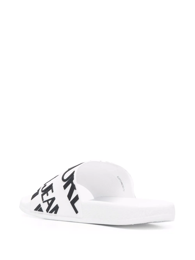 Versace Jeans Couture Shelly Logo-embossed Slides In White