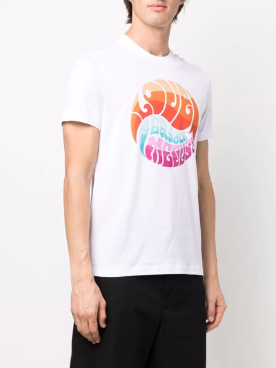Shop Versace Medusa Graphic Slogan-print T-shirt In White