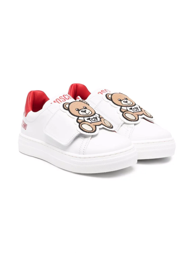 Shop Moschino Toy Bear Patch Sneakers In White