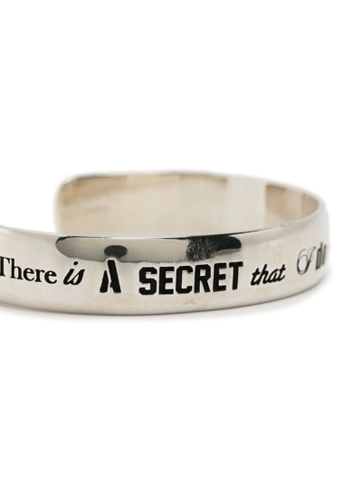 Shop Undercover Slogan Engraved Cuff In Silver