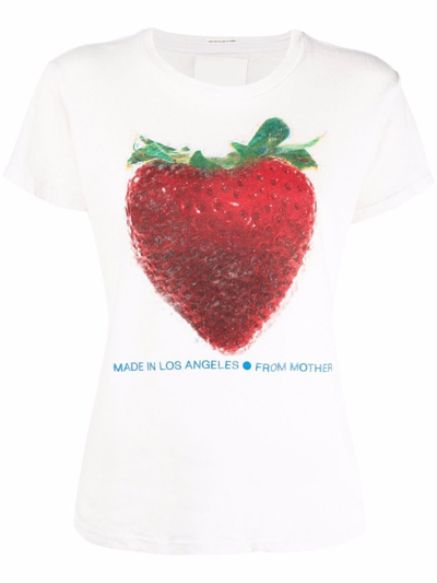 Shop Mother Strawberry-print Short-sleeved T-shirt In White