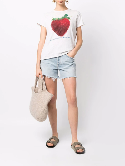 Shop Mother Strawberry-print Short-sleeved T-shirt In White