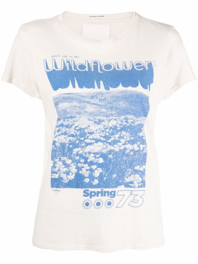 Shop Mother Spring 75 Short Sleeved T-shirt In White