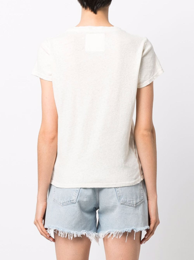 Shop Mother Spring 75 Short Sleeved T-shirt In White