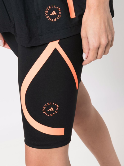 Shop Adidas By Stella Mccartney Truepace Running Cycling Shorts In Black