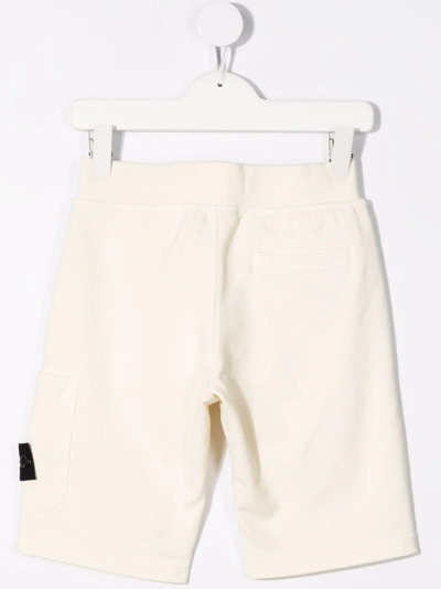 Stone Island Side Logo-patch Shorts In Neutrals