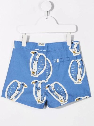Shop Mini Rodini Penguin-print Shorts In Blue