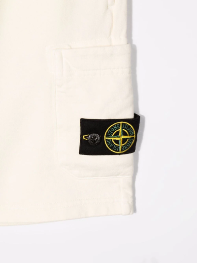Stone Island Side Logo-patch Shorts In Neutrals