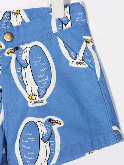 Shop Mini Rodini Penguin-print Shorts In Blue