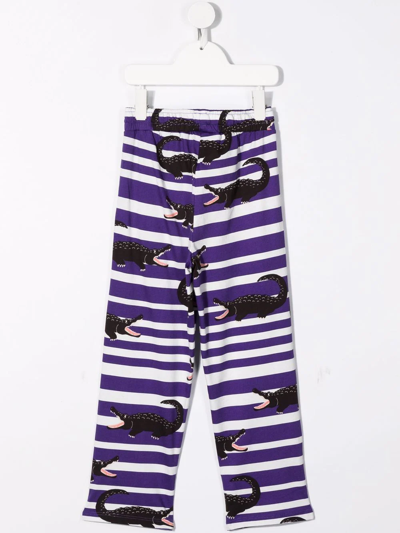 Mini Rodini Crocodile-print Trousers In Purple