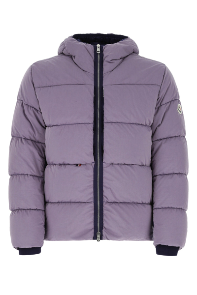 Shop Moncler Paviot Logo Printed Padded Jacket In Purple
