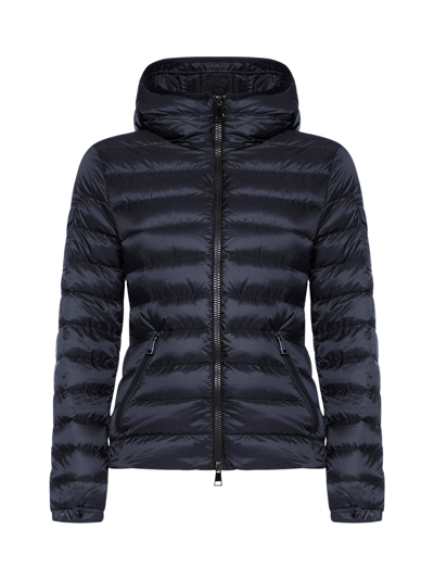 Shop Moncler Quilted Zip In Blue