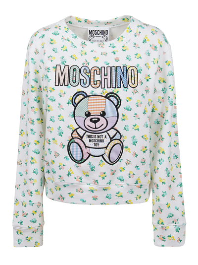 Shop Moschino Teddy Bear Crewneck Sweatshirt In Multi