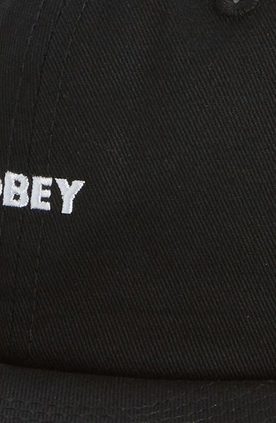 Shop Obey Bold Baseball Cap In Black