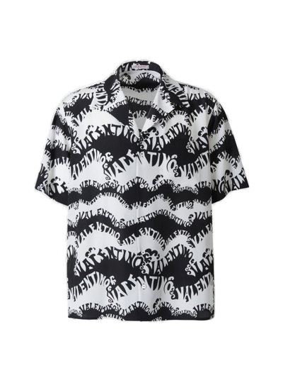 Shop Valentino Bowling Waves Archive Shirt In Multi