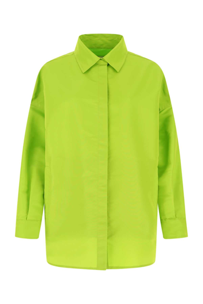 Shop Valentino Drop Shoulder Oversized Shirt Jacket In Green