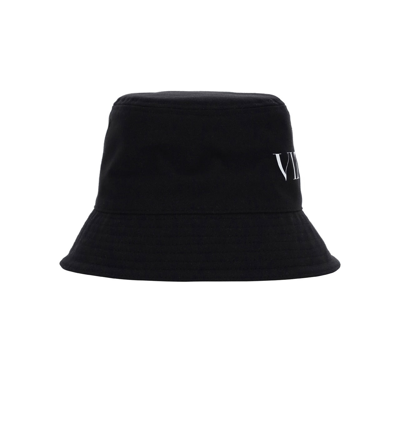 Shop Valentino Logo Printed Tonal Stitched Bucket Hat In Multi