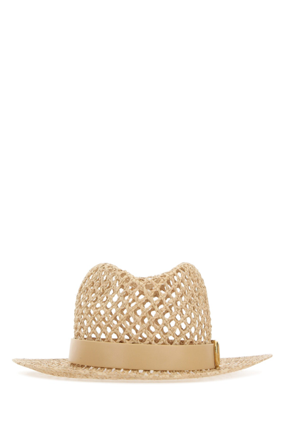 Shop Valentino Vlogo Wide Brim Hat In Beige