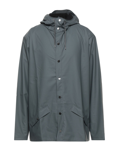 Shop Rains Man Overcoat Steel Grey Size Xs/s Polyester, Polyurethane