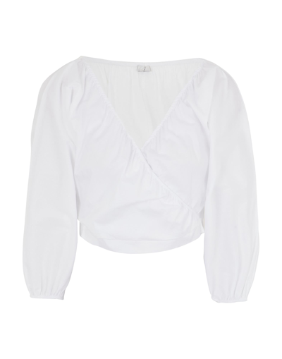 Shop 8 By Yoox Cotton V-neck Crop Top Woman Top White Size 10 Cotton, Elastane