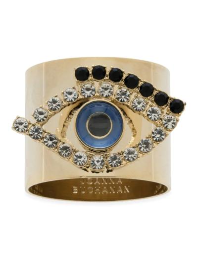 Shop Joanna Buchanan Evil Eye Napkin Rings 2-piece Set In Gold