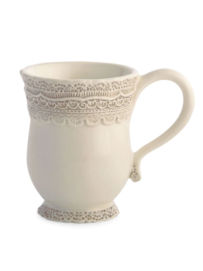 Shop Arte Italica Finezza Ceramic Mug In Cream