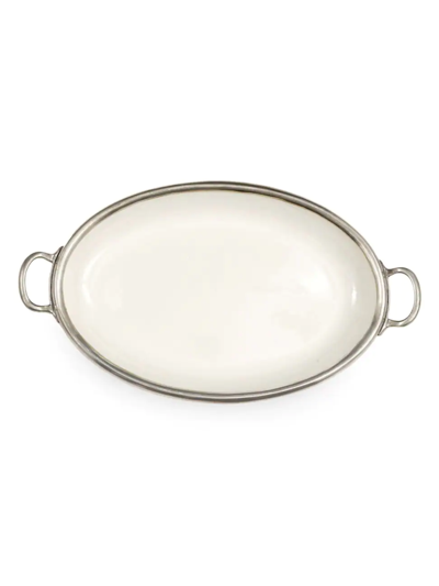 Shop Arte Italica Tuscan Handled Oval Platter In White