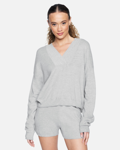 Shop Hybrid Apparel Women's Mia Hooded Sweater T-shirt In Heather Grey
