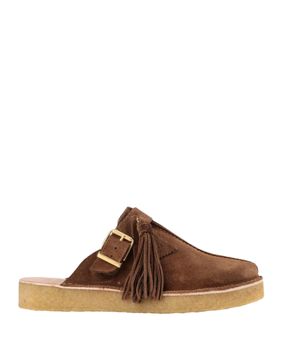 Clarks Originals Tassel-detail Suede Mules In Brown