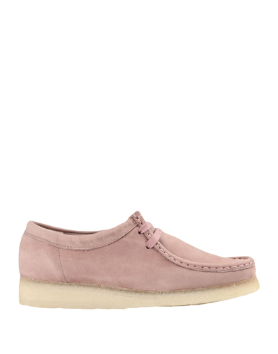 Shop Clarks Originals Woman Lace-up Shoes Pastel Pink Size 7.5 Soft Leather